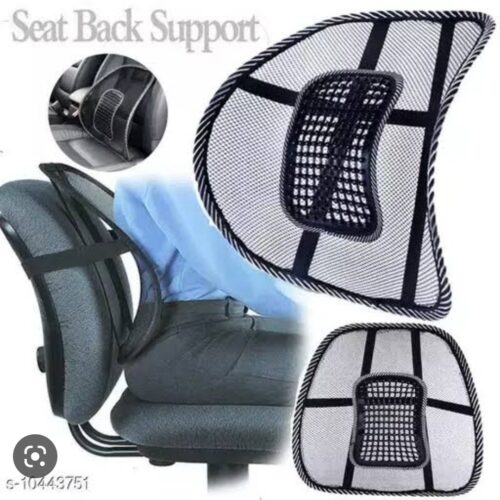 BACK REST
BINSBARRY Ventilation Back Rest with Lumbar Support Mesh Cushion Pad, Universal Back Lumbar Support Chairs for Office Chair, Home, Car, Seat to Relieve Pain (Nylon, Black, pack of 1)